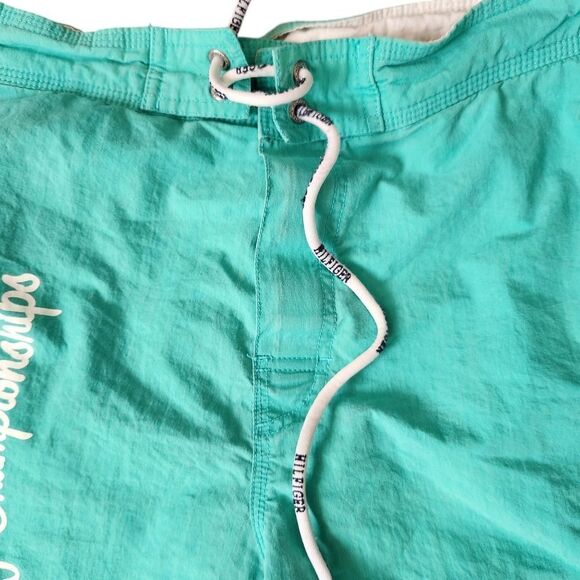 Tommy Hilfiger Swim Trunks Shorts Mens M Vintage Surfing Champion Spellout Blue - Picture 5 of 8